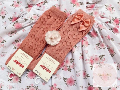 PODKOLANÓWKI AŻUROWE Z KOKARDĄ PERLE PEONY PODKOLANÓWKI AŻUROWE Z KOKARDĄ PERLE PEONY