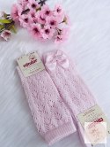PODKOLANÓWKI AŻUROWE Z KOKARDĄ PERLE PINK PODKOLANÓWKI AŻUROWE Z KOKARDĄ PERLE PINK