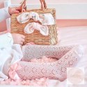 PODKOLANÓWKI AŻUROWE Z KOKARDĄ PERLE PINK PODKOLANÓWKI AŻUROWE Z KOKARDĄ PERLE PINK