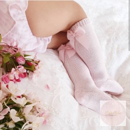 PODKOLANÓWKI Z KOKARDĄ BACK PINK RÓŻOWE CONDOR #500
