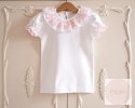 BLUZKA PINK LACE COLLAR BABY LAI KRÓTKI RĘKAWEK BLUZKA PINK LACE COLLAR BABY LAI KRÓTKI RĘKAWEK